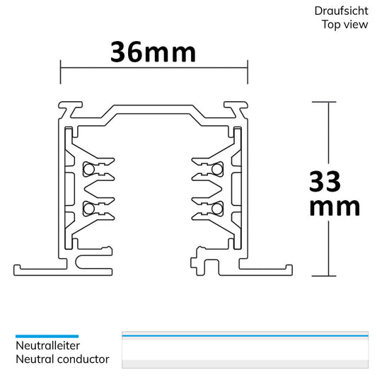 3-PH Classic | Rail | inbouw | 2m