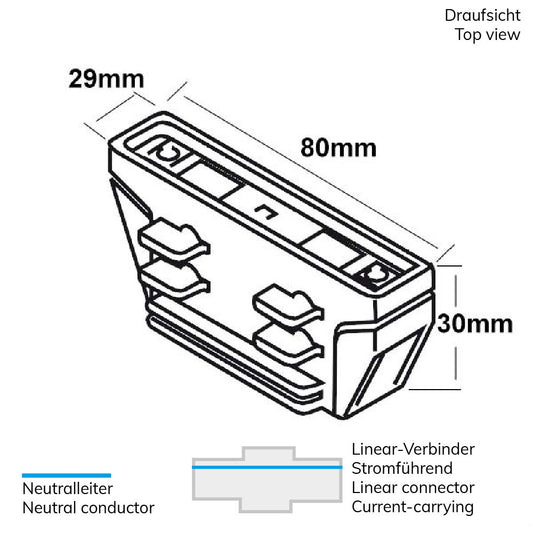3-PH Classic | Railaccessoire | Rechte verbinder | stroomvoerend