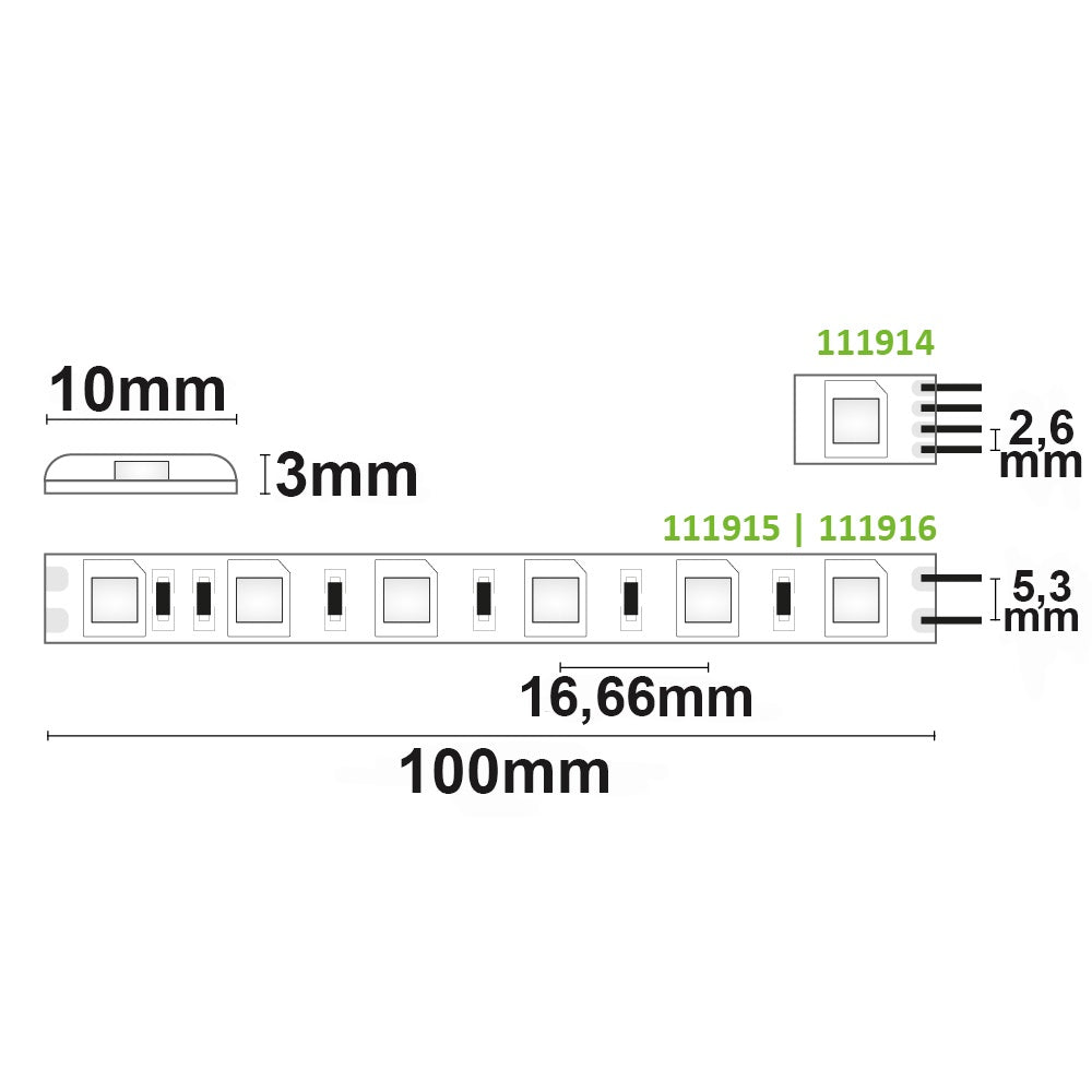 SIL-RGB | LED-strip | 5m | RGB | 14,4W/m | 24V | IP66