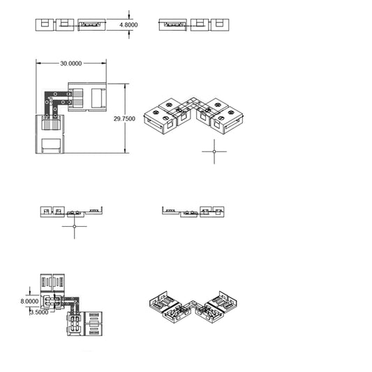 C1-28 | Connector | clip hoekverbinder | 2-polig | 8mm | IP20