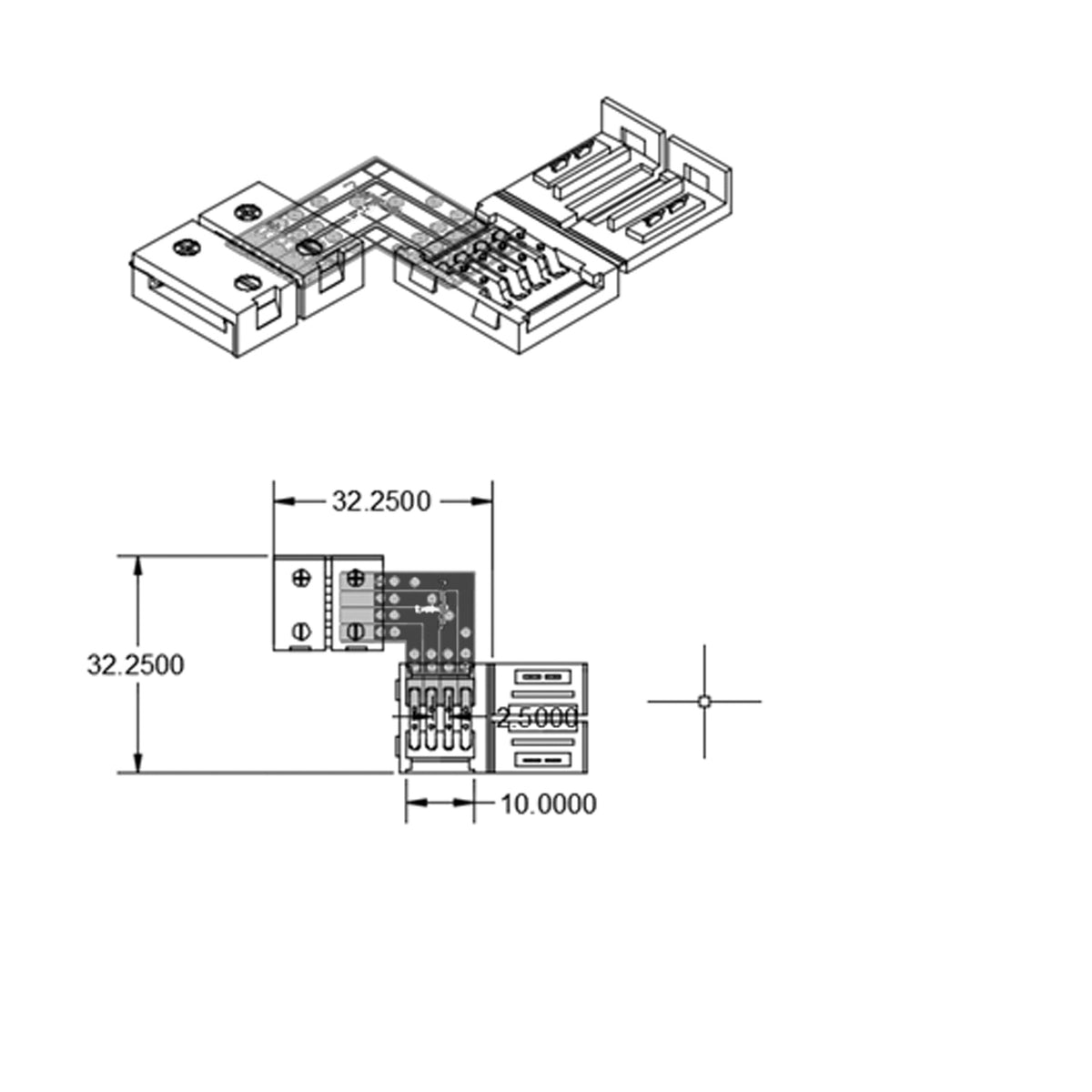 C1-410 | Connector | clip hoekverbinder | 4-polig | 10mm | IP20