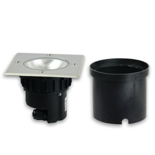 Grondspot | vierkant | RVS | 7W COB | warm wit | 90° | IP67