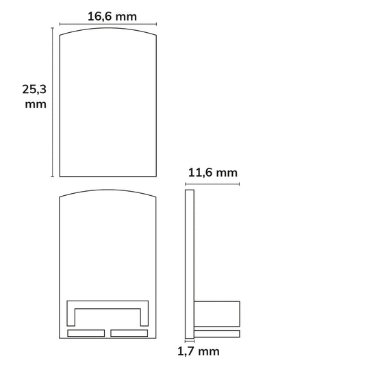 SURF12 RAIL | Profielaccessoire | Eindkap EC16 | met COVER4 | zonder kabeluitgang | PVC
