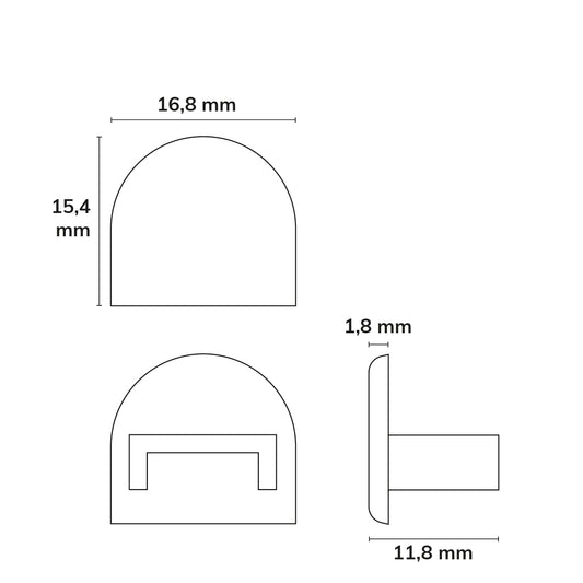 SURF12 RAIL | Profielaccessoire | Eindkap EC19 | met COVER5 | zonder kabeluitgang | PVC