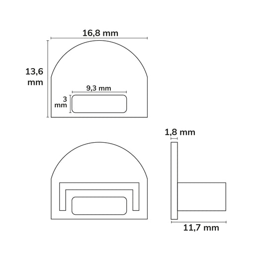 EC38 | Profielaccessoire | eindkap grijs voor SURF12 BORDERLESS FLAT + COVER5 | met kabeldoorvoer