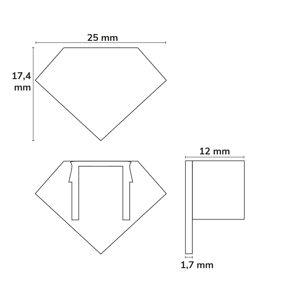 EC41B | Profielaccessoire | eindkap zwart | voor CORNER11