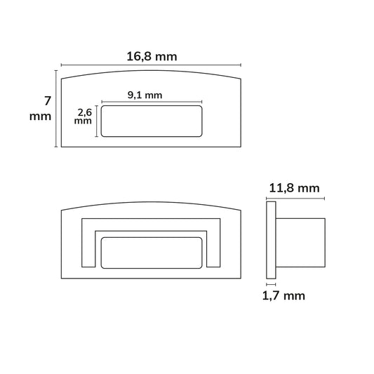 EC36 | Profielaccessoire | eindkap grijs voor SURF12 BORDERLESS FLAT + COVER3 | met kabeldoorvoer