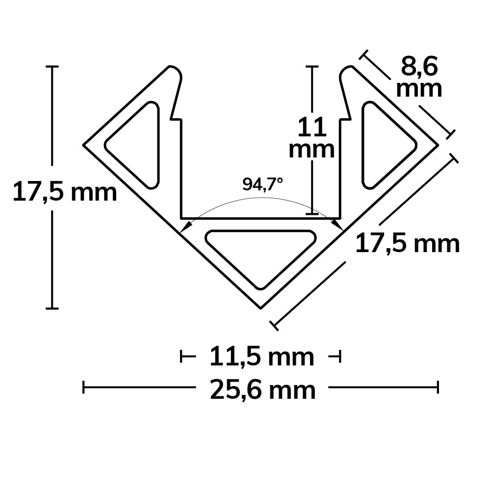 CORNER11 | Aluminium profiel hoek | geanodiseerd | 200cm