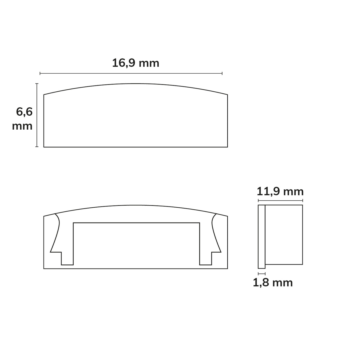 EC1B | Profielaccessoire | eindkap zwart | voor SURF12 FLAT