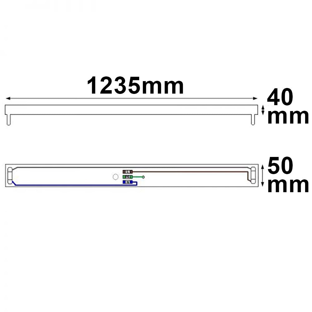 Opbouwarmatuur | voor T8 LED-buis 120cm | bedraad | zonder voorschakelapparaat
