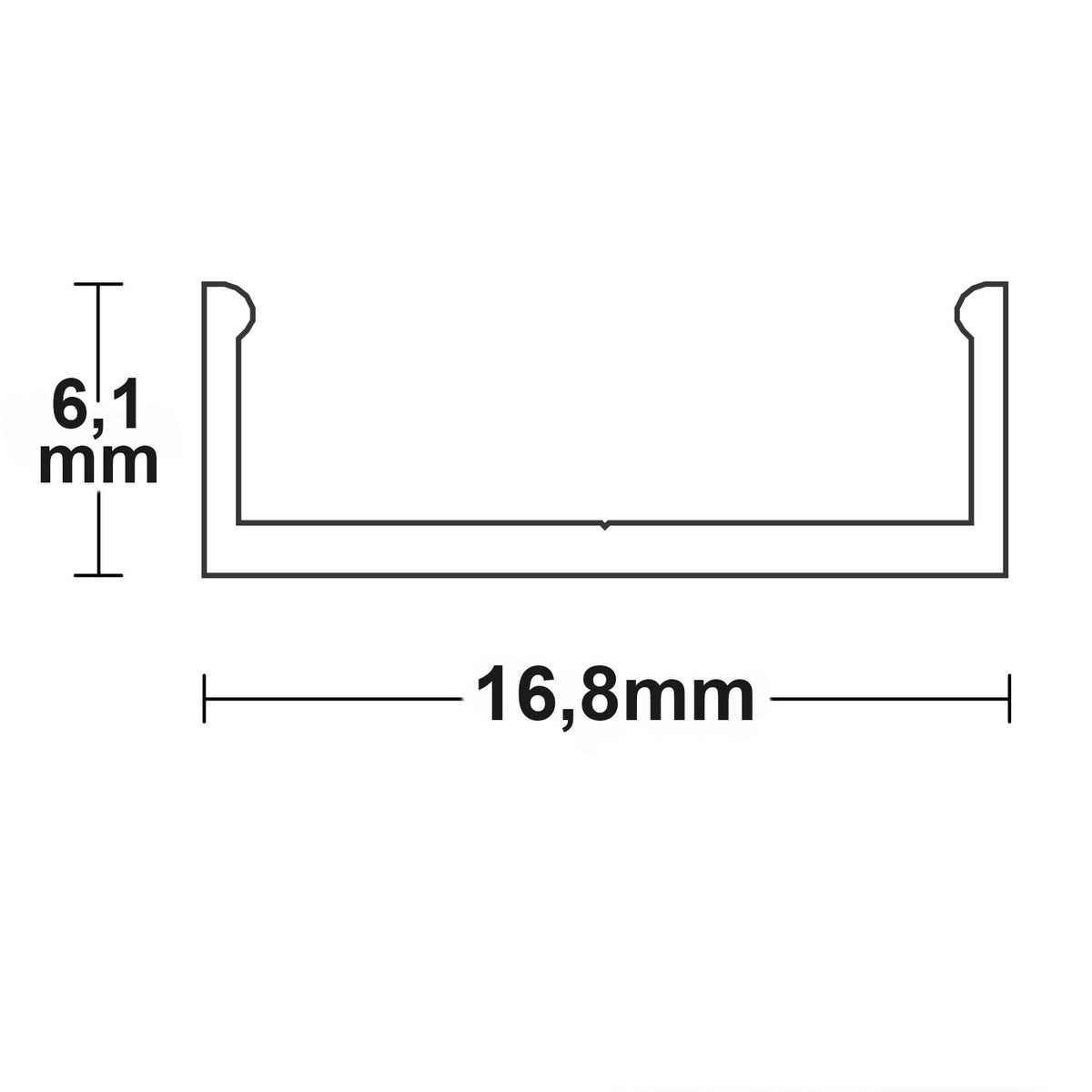 Profielaccessoire | Montagerail voor profielen | 200cm