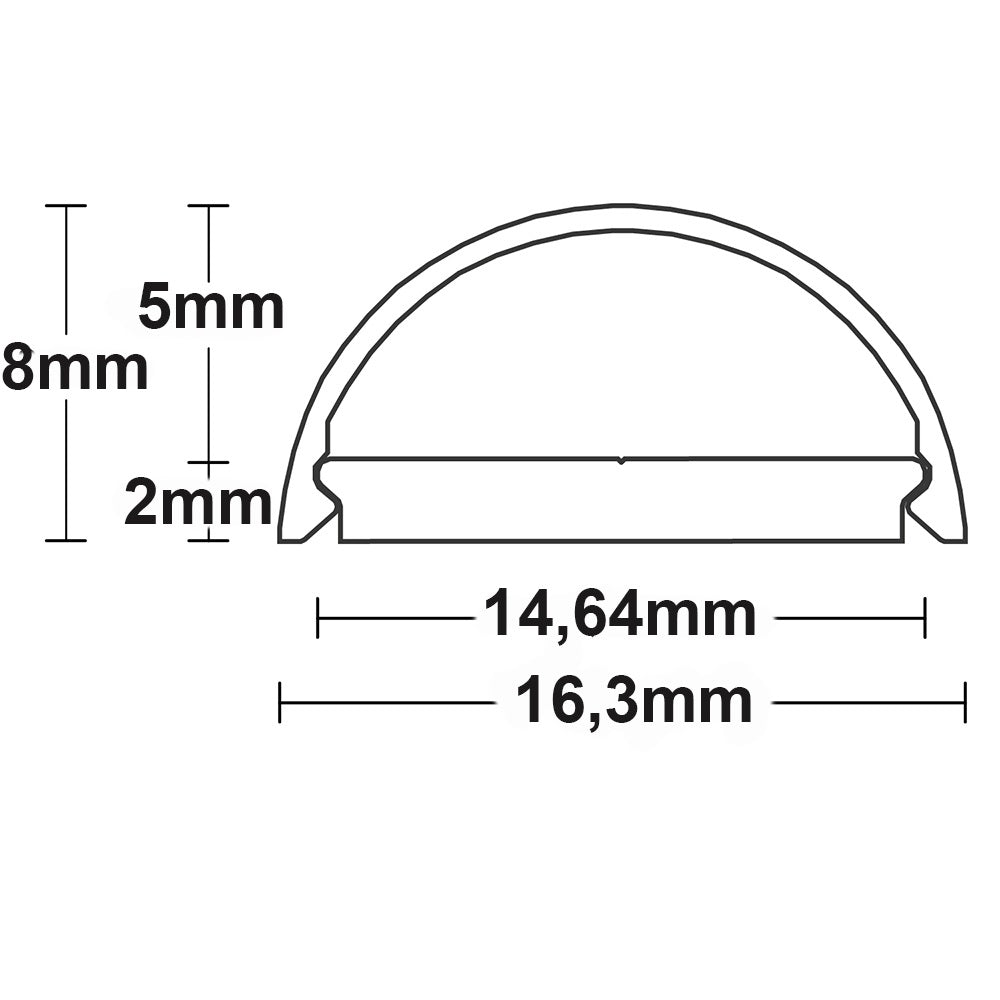 COVER69 | Profielaccessoire | afdekking opaal | 115cm | T5/T8 ombouwplaat