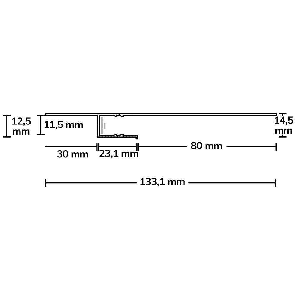 Schaduwvoeg 80 | Aluminium profiel | gipsplaat | geanodiseerd | 200cm
