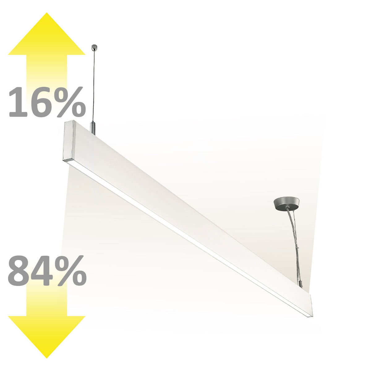 Linear Up&Down 1200 | Hanglamp | prismatisch | doorkoppelbaar | 3000K | 40W