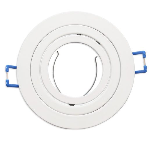 Inbouwframe | rond | 80mm | wit + wit aluminium | GU10/MR16
