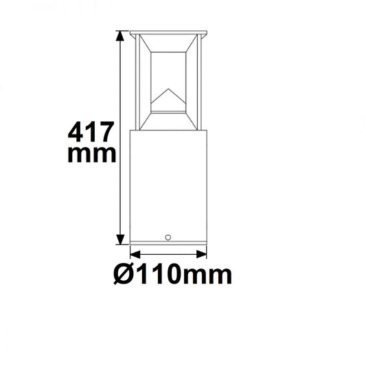 Poller-4 | Paalarmatuur | zandzwart | 9W | warm wit | IP54