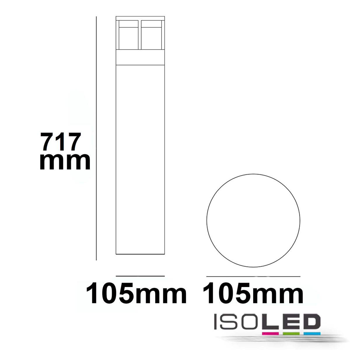 Poller-5 | Paalarmatuur | zandzwart | 6W | warm wit | IP54