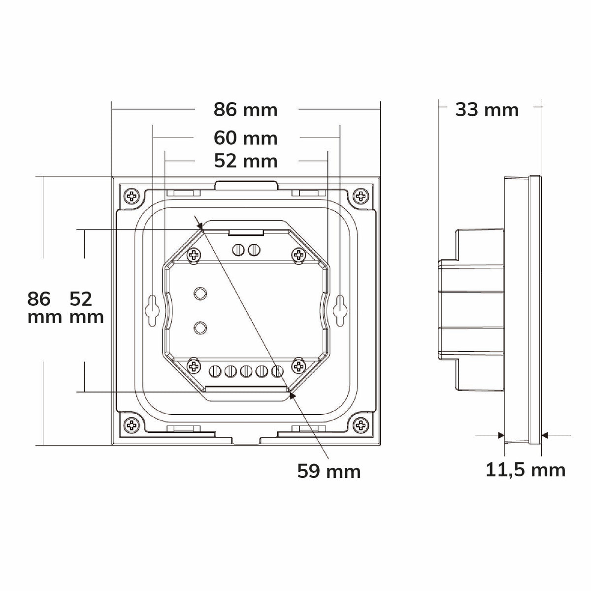 Sys-Pro | Controller | inbouw touch | 4 zones | 4x 0-10V uitgang | 100-240V | wit