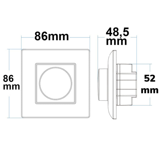 Sys-Pro | Dimmer | inbouw draaiknop radio | 1 zone | 0/1-10V uitgang | relais 4A | 85-265V