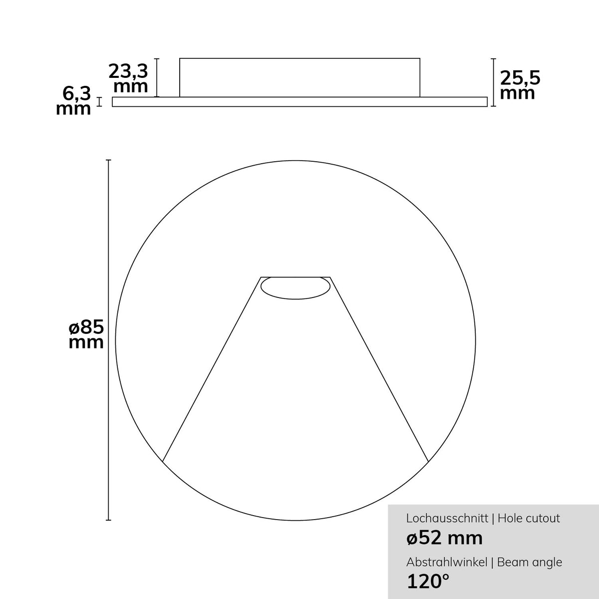 Sys-Wall68 | Afdekplaat | rond 2 | zwart
