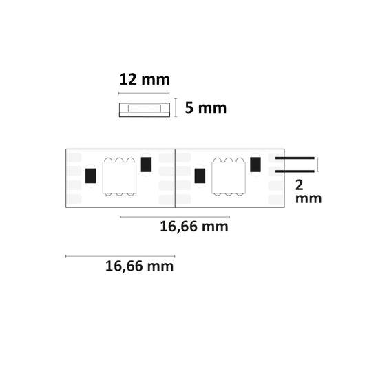 WS2815 | LED-strip | Digital SPI | 5m | 8W/m | RGB | 12V | IP68