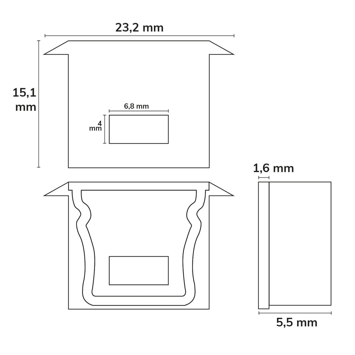 EC86 | Profielaccessoire | eindkap met kabeldoorvoer | voor PURE12 D