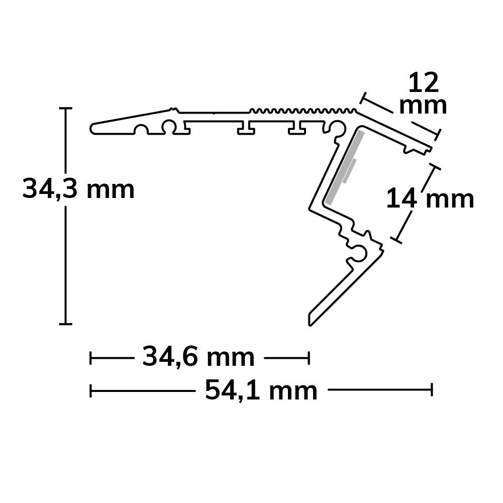 STAIRS13 | Aluminium profiel | traptrede | geanodiseerd | 200cm