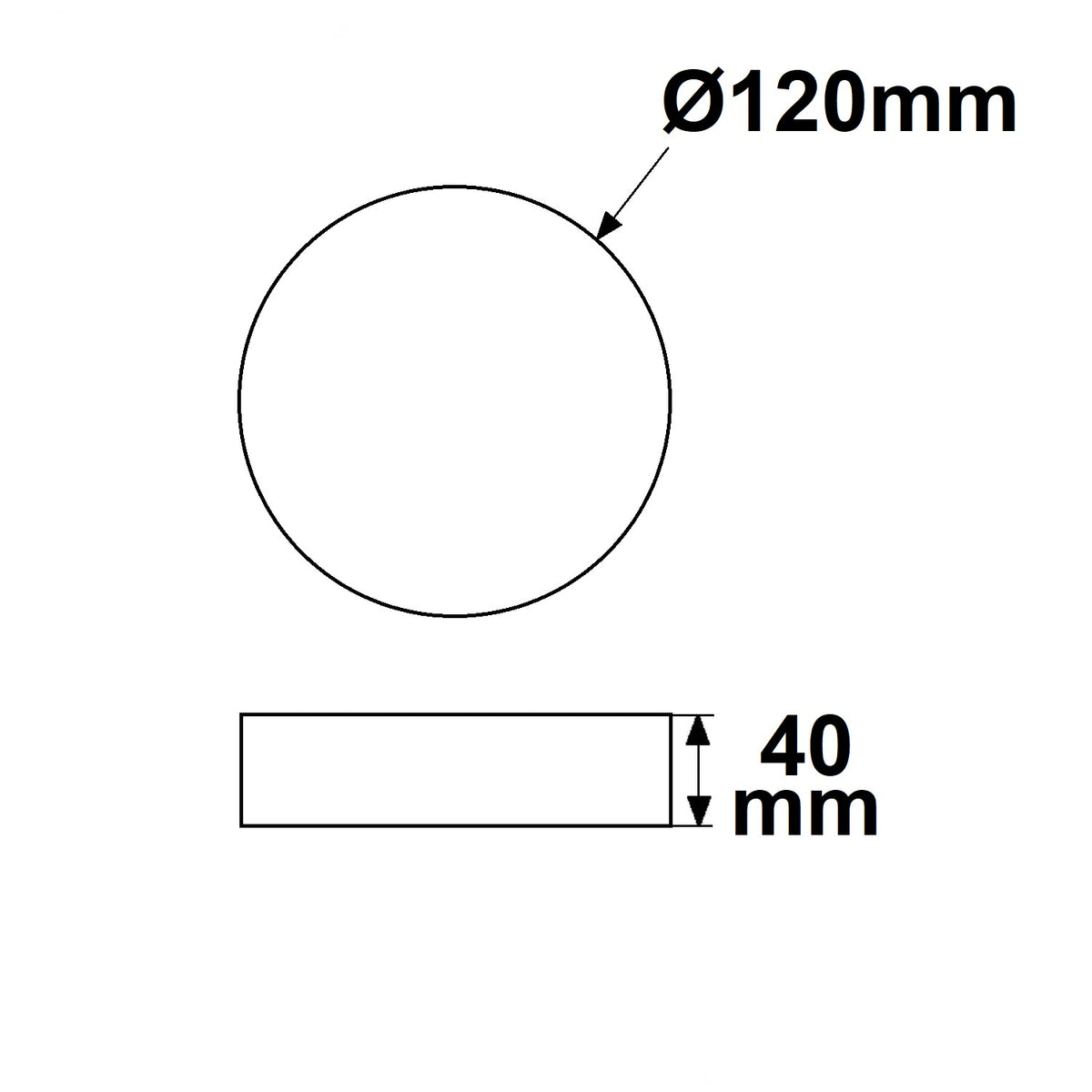PRO | Plafondlamp | rond DN120 | ColorSwitch 2700/3000/4000K | 8W | dimbaar | zwart
