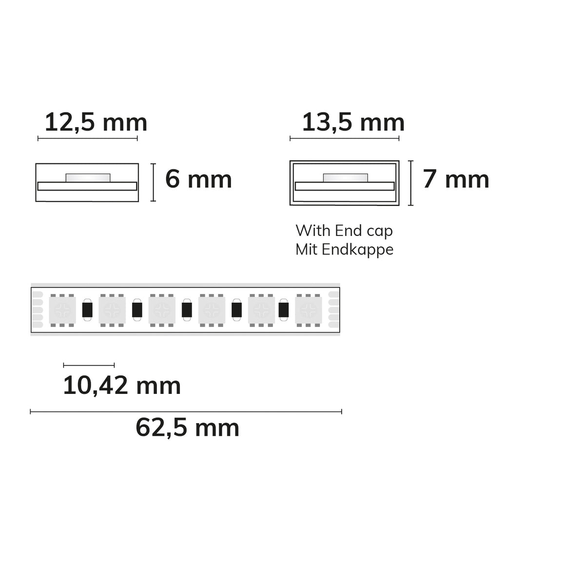 AQUA RGB+WW | LED-strip | 5m | 19W/m | 24V | IP68 | 4in1
