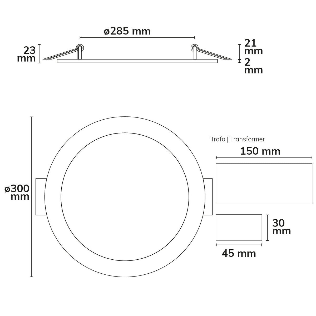 Downlight | rond | ultraplat | wit | ColorSwitch 3000K/3500K/4000K | dimbaar