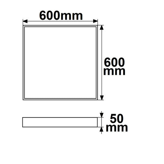 Opbouwframe | voor LED paneel 600x600 | hoogte 5cm | wit RAL 9016