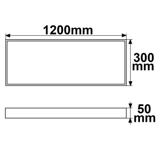 Opbouwframe | voor LED paneel 300x1200 | hoogte 5cm | wit RAL 9016