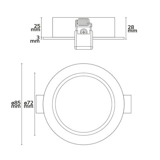 Inbouwframe | rond | gatmaat 68mm | geborsteld aluminium | voor GU10/MR16