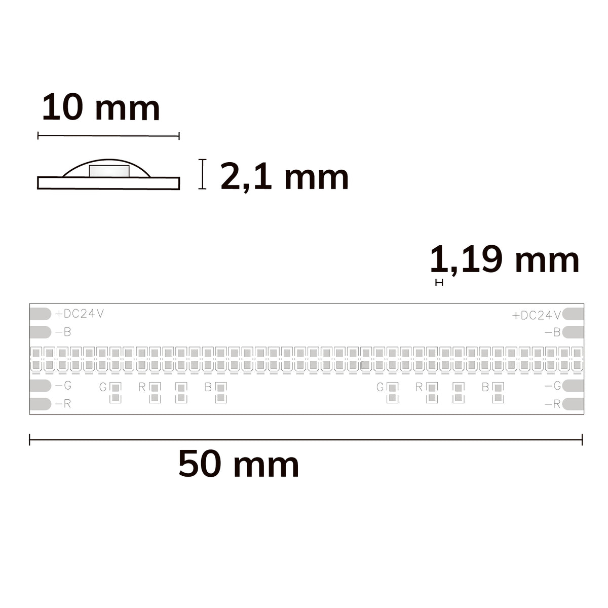 COB RGB Linear | LED-strip | 5m | 14,4W/m | 24V | IP20