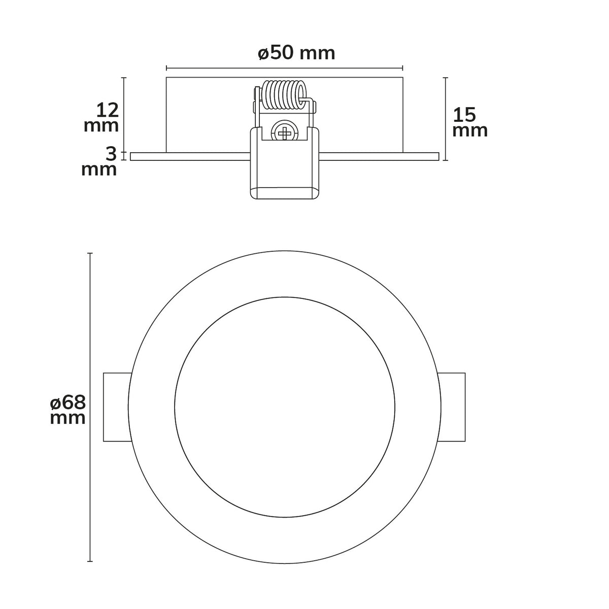 Inbouwspot | meubel | geborsteld aluminium | rond | 120° | 24V | dynamic white 1900K-5000K | 3W