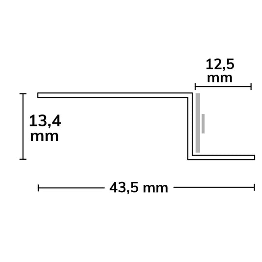 S-profiel 12 | Aluminium profiel | gipsplaat | zwart RAL 9005 | 200cm