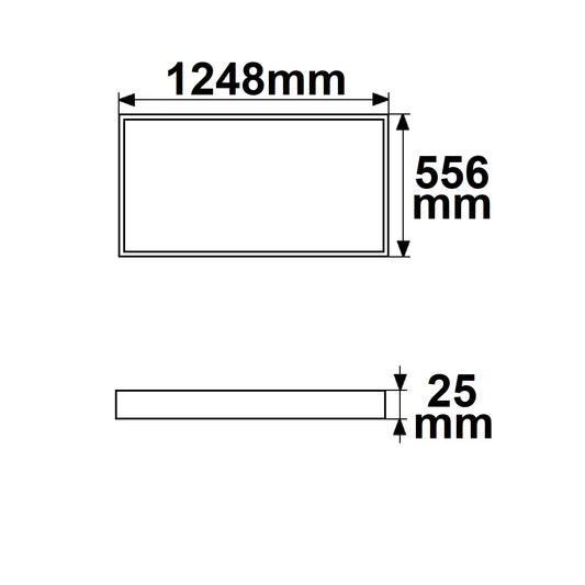 H25 | Lichtframe | binnenmaat 500x1192mm | dynamic white | 70W | CRI92