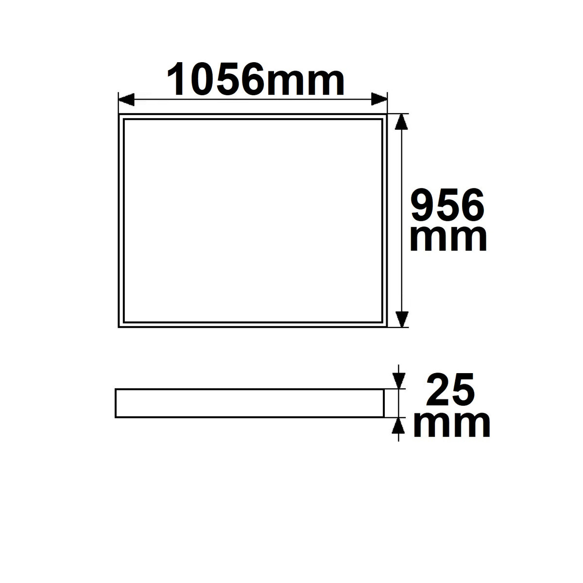 H25 | Lichtframe | binnenmaat 900x1000mm | dynamic white | 78W | CRI92