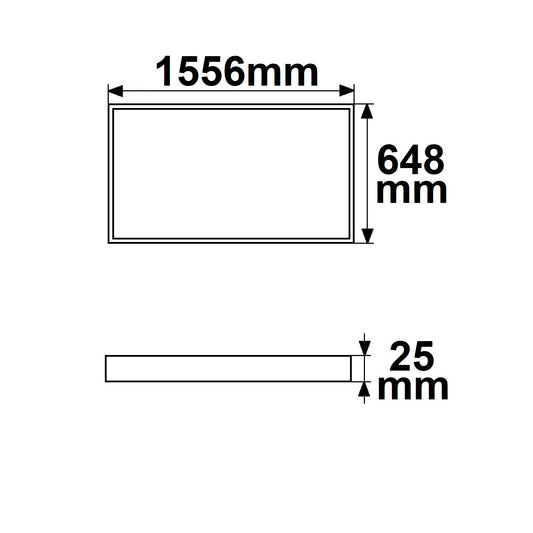 H25 | Lichtframe | binnenmaat 592x1500mm | dynamic white | 86W | CRI92