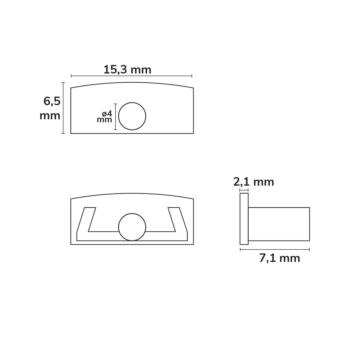 EC224 | Profielaccessoire | eindkap grijs voor MINI-AB V2 | met kabeldoorvoer | 1 stuk