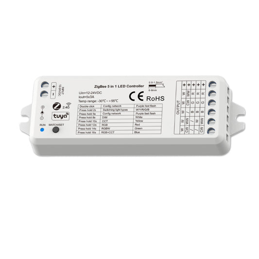 Sys-Pro + ZigBee 3.0 | Dimmer | draadloos PWM | 1-5 kanalen | 12-24V | 5x3A