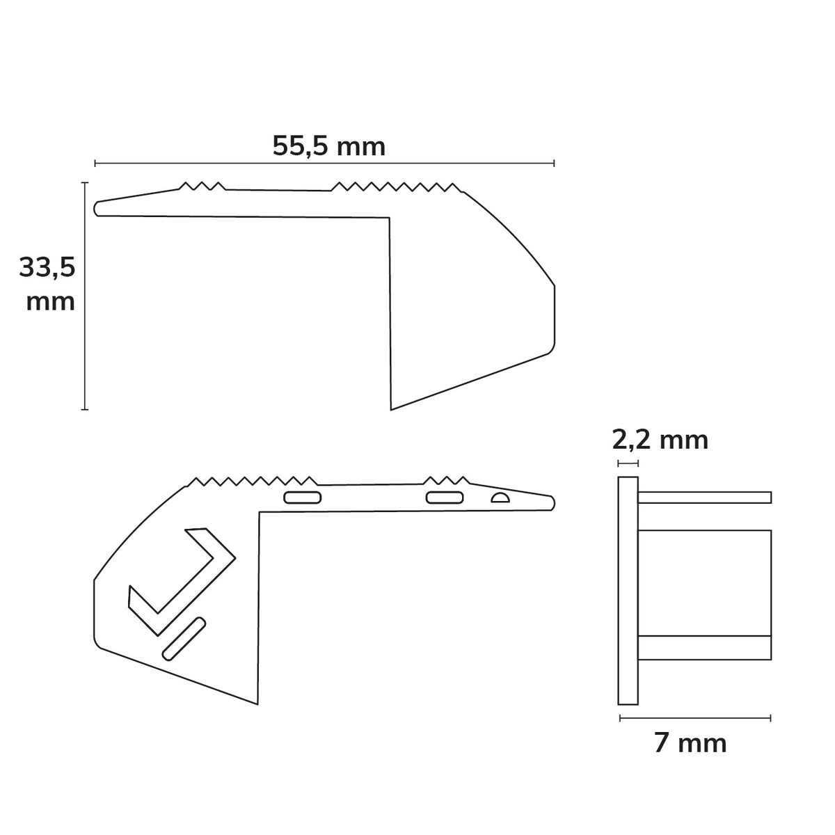 EC222 | Profielaccessoire | eindkap | voor STAIRS12 | links