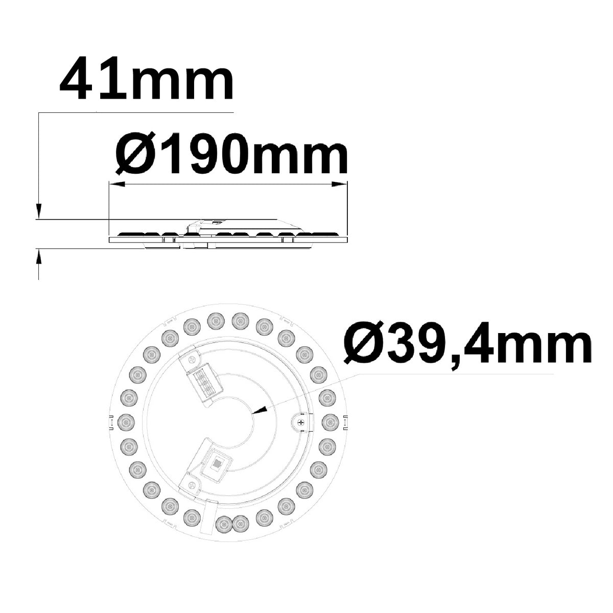 Ombouwprint | 190mm | magneethouder | ColorSwitch 3000K/4000K/6000K | 150 lm/W | 11W | dimbaar