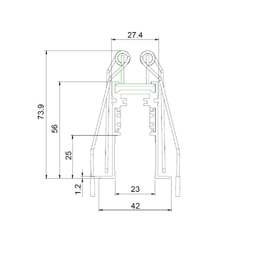 Track48 | Railaccessoire | Montageveer inbouwrail | 4 stuks