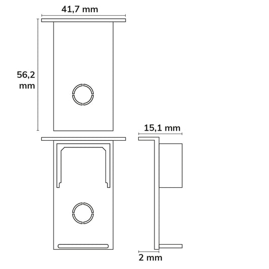 Track48 | Railaccessoire | eindkap | inbouwrail | wit | 2 stuks