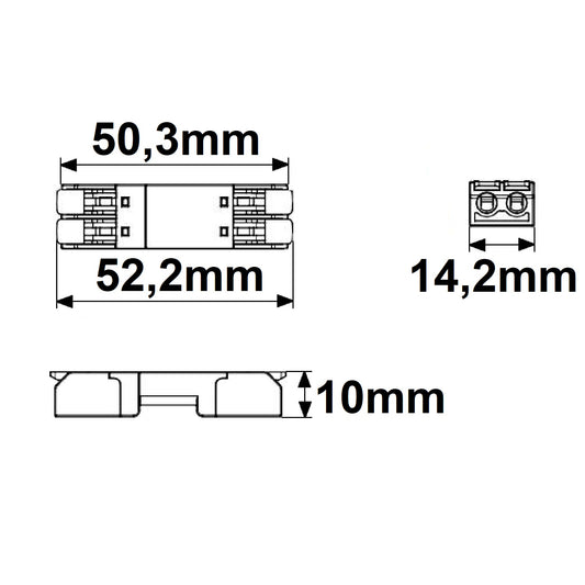 Connector | Doorvoerstekker 2-polig | 0,5-2,5mm² | 250V/10A | flexibele geleiders