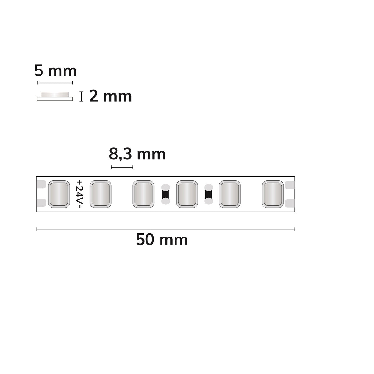 HEQ MICRO Skyblue | LED-strip | 5m | 10W/m | 120 LED/m | 24V | IP20