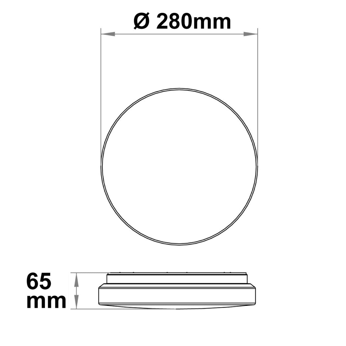 Plafondlamp | met HF-sensor | rond | DN280 | 13/18W | ColorSwitch 3000/4000/6000K | IP64