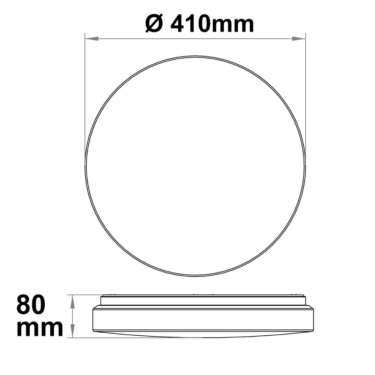Plafondlamp | met HF-sensor | rond | DN410 | 22/32W | ColorSwitch 3000/4000/6000K | IP64
