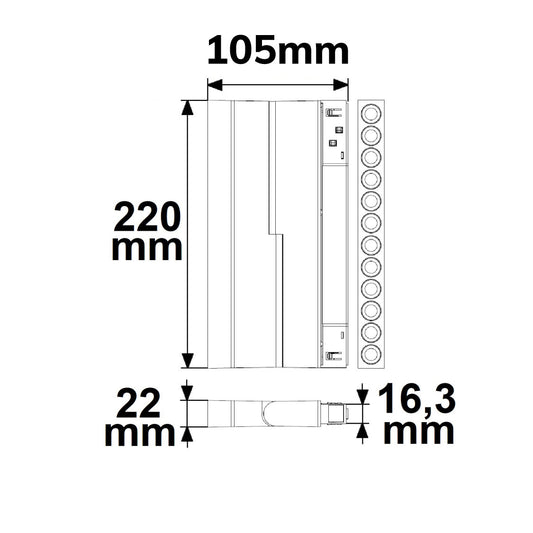 Track48 Grid Track Light | Railspot | 22cm | UGR<19 | CRI90 | DALI dimbaar | 12W | 36°